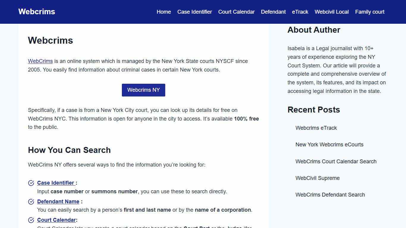 Webcrims NY - New York State Unified Court System 2026
